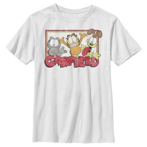 Boy's Garfield Distressed Friends Squad T-Shirt - 1 of 4
