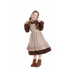 Girls' Dress with Apron Set, Long - Sleeve Layered Dress Outfit with Headscarf for Kids - 3 of 4