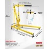 2-Ton Hydraulic Shop Crane Folding Engine Hoist with Lever,4400Lbs Capacity w/6 Steel Casters-Heavy-Duty Portable Car Lift for Truck Engines(168lbs) - 2 of 4