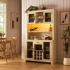 70" Rustic Buffet Cabinet, Farmhouse Decorative Storage Cabinet with LED Lights - Maison Boucle - 2 of 4