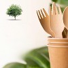 Attop 300 Pieces Wooden Compostable Cutlery Set [120 Forks, 90 Knives, 90 Spoons] Eco Friendly Forks And Spoons - 3 of 4