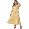 Agnes Orinda Women's Plus Size Boho Floral Bell Sleeve Ruffled Hem Deep V Neck A Line Maxi Dresses - 3 of 4