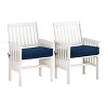 2pk Outdoor Armchairs: CorLiving, Weather-Resistant, with Removable Blue Cushions - 2 of 4