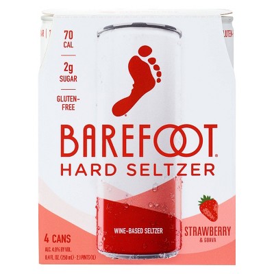 Barefoot Wine Hard Seltzer Strawberry & Guava - 4pk/250ml Cans