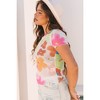 Amaryllis Women's Sheer Mesh Floral Print Short Sleeve Top Fitted Lightweight Layering Essential - 4 of 4