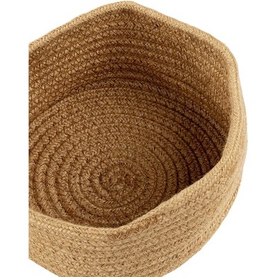 Brown Hemp Rope Rectangular Woven Storage Baskets, 2-Pack