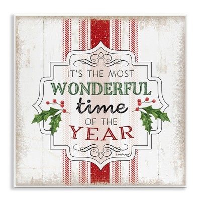 Stupell Industries Festive Holiday Rustic Stripes, 12" x 12"