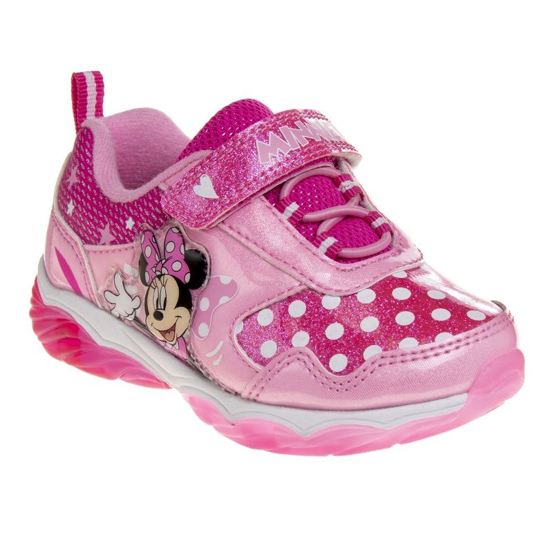 Disney Minnie Mouse Toddler Girls' Sneakers w/ 4 White Lights, 1 of 8