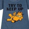 - Garfield - Try To Keep Up Graphic Short Sleeve Fleece Dress - 2 of 4
