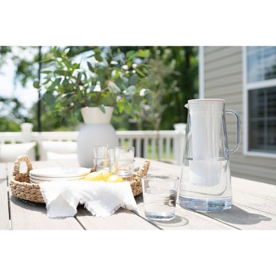White 10-Cup BPA-Free Water Filter Pitcher with Easy-Fill Lid