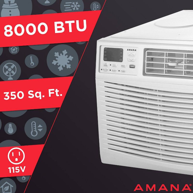 Amana 8000 BTU Digital Window Mounted Air Conditioner and Dehumidifier, 2 of 10