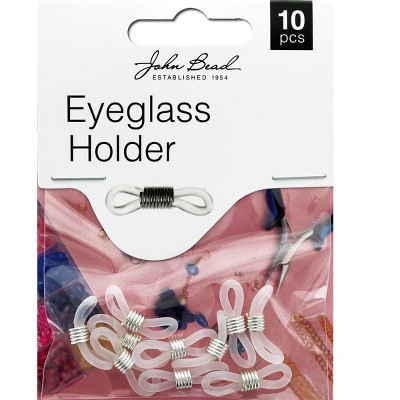 John Bead Must Have Findings Metal Silver 25x7mm Eyeglass Holders for Jewelry Making Findings, 10 Pieces