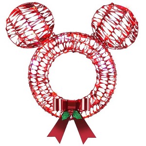 Disney Magic Holiday 2.16-FT Mickey Mouse LED Lighted Wreath Red/White - 1 of 4