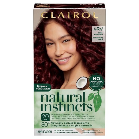 Clairol Natural Instincts Demi-permanent Hair Color - 4rv Dark Burgundy,  Rich Plum - 1 Kit : Target