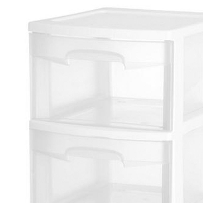 Sterilite Home Medium Size 3 Drawer Cart Plastic Rolling Stackable Storage Container with Casters for Laundry Room, Closet, and Pantry, Clear, 4 of 10