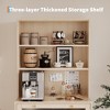 62'' Kitchen Pantry Cabinet with Drawer and Double Glass Doors, Wooden Cabinet with Open Shelves and Countertop - 3 of 4