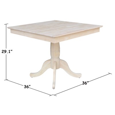 Chateau Parawood 43" Square Pedestal Dining Table in Natural Finish