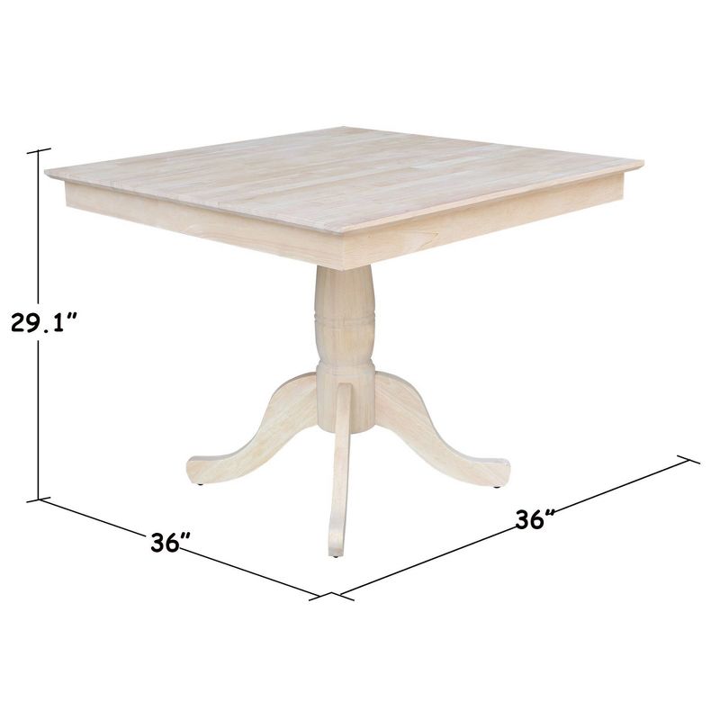 29.1&#34; Dining Tables Minden Square Top Pedestal Unfinished - International Concepts, 6 of 7