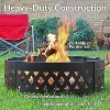 Sunnydaze Outdoor Heavy-Duty Steel Portable Large Round Crossweave Cut Out Fire Pit Ring - 36" - Black - 4 of 4