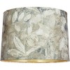 Springcrest 14" Top x 15" Bottom x 10" High x 10 1/2" Slant Print Lamp Shade Replacement Medium White Drum Farmhouse Velvet Leaves Spider Harp Finial - 3 of 4