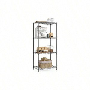 4 - Tier Black Steel Storage Shelves Heavy Duty Utility Wire Rack OrganizerHome 1000 lbs 13 inch Dx 23.6 inch Wx 53.4 inch H - 1 of 4