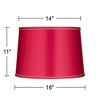 Springcrest Sydnee 14" Top x 16" Bottom x 11" High x 11" Slant Lamp Shade Replacement Medium Vivid Pink Satin with Trim Drum Modern Spider Harp Finial - 4 of 4