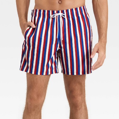 Men's Great American Summer Striped 7" Swim Trunks - Goodfellow & Co™
