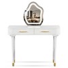 YOOCOZZ Vanity Table Set with Upholstered Stool, Removable LED Touch Mirror and Two Large Drawers - White - 2 of 4