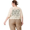 Agnes Orinda Women's Plus Size Round Neck Sheer 3/4 Sleeve Lace Elegant Cardigans - 4 of 4