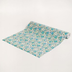 Slickblue The Ocean of Bloom Peel & Stick Wallpaper, 17.7"x394", Waterproof, Removable Vinyl, Blue/Pink Color Options - 1 of 3