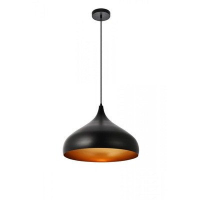 Elegant Lighting Circa Collection Pendant D16.5in H12in Lt:1 Black Finish