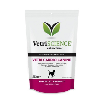 Vetriscience Laboratories Vetri-Cardio Canine Cardiovascular Health Support, Bite-Sized Dog Chews, 60 ct