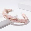 Anna-Kaci Twisted Floral Fabric Headband with Pearl Embellishment and Knotted Design 6x6.3in - Mauve Pink - 2 of 4