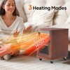 ROVSUN 1500W Quartz Infrared Heaters with Remote, Electric Space Heater with Wheels, Timer, Tip-Over & Overheat Protection for Indoor Home - 2 Set - 3 of 4
