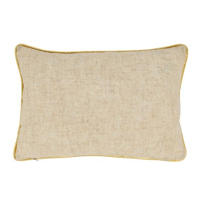 Gold Holiday Trio Christmas Tree Rectangular Throw Pillow