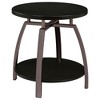 Vynxaria Dark Grey and Black Nickel End Table, Contemporary Design - 3 of 4