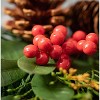 Artificial Rustic Pine & Berry Wreath Multicolor 24"H - 2 of 4