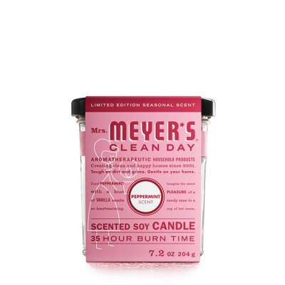 Mrs. Meyer's Clean Day Holiday Large Jar Candle - Peppermint - 7.2oz