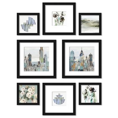 (Set of 8) Americanflat New York City In Bloom Framed Gallery Wall Art Set