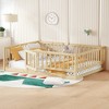 Ridstar 77 in. W Children's Wooden Full-Size Floor-Standing Bed Frame with Slats, Rails & Door for Girls & Boy-Oak - 3 of 4