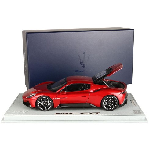 Maserati MC20 Rosso Vicente Red Metallic with DISPLAY CASE Limited Edition  to 100 pieces Worldwide 1/18 Diecast Model Car by BBR