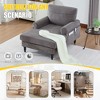 KTMBDW Chaise Lounge Chair Indoor, 49" Chenille Upholstered Sofa Bed for Living Room, Movie Room, Bedroom with 4 Storage Pockets - 4 of 4