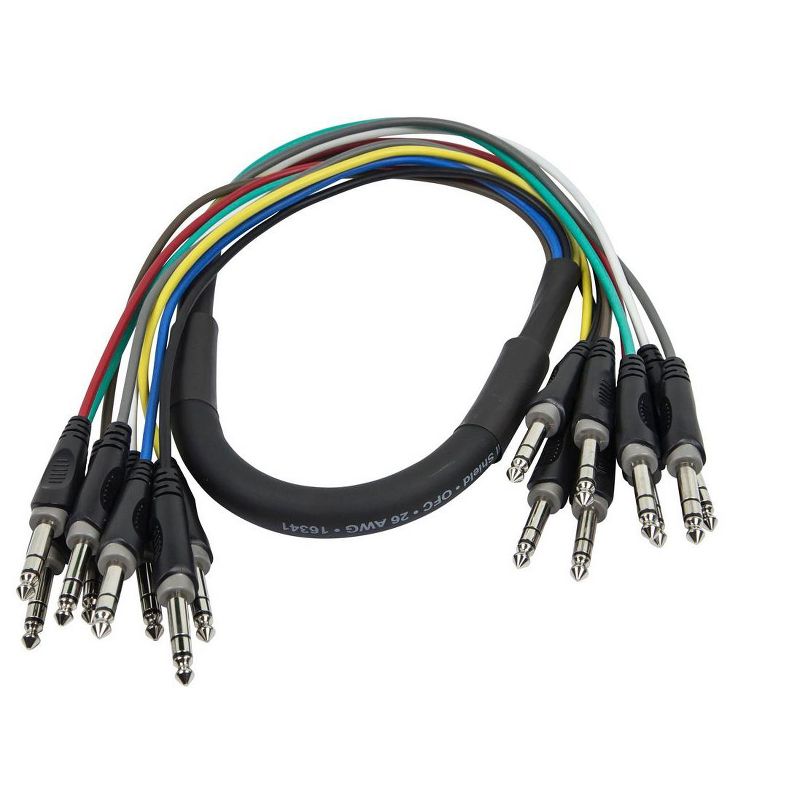 Monoprice 8-Channel 1/4 Inch TRS Male to 1/4 Inch TRS Male Snake 26AWG Cable C/d - 3 Feet With 8 Balanced Mono / Unbalanced Stereo Lines, 2 of 5