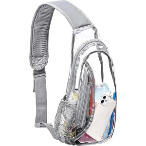 Clear Crossbody Bag, Stadium Approved PVC Crossbody Backpack, Clear Casual Chest Daypack for Hiking, Stadium or Concerts - 1 of 4