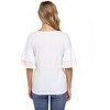 Clearlove Women's Casual Blouses Ruffle Sleeve T Shirts V Neck Double Tiered Bell Sleeve Top - 4 of 4