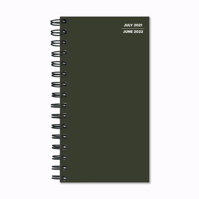 2021-22 Academic Planner 3.5" x 6" Pine Green Daily/Weekly/Monthly - The Time Factory