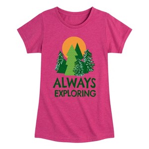 Girls' - Instant Message - Always Exploring Fitted Short Sleeve Graphic T-Shirt - 1 of 4