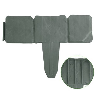 Gray Plastic Cobbled Stone Effect Garden Lawn Border Edging, 20 Pieces