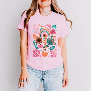 Simply Sage Market Boho Teacher Apple Floral Short Sleeve Tee - 1 of 4