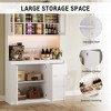 71" Tall Kitchen Pantry Cabinet, Kitchen Storage Hutch with Glass Door, Handless Design and Adjustable Shelves, Microwave Stand for Dining Room - 4 of 4